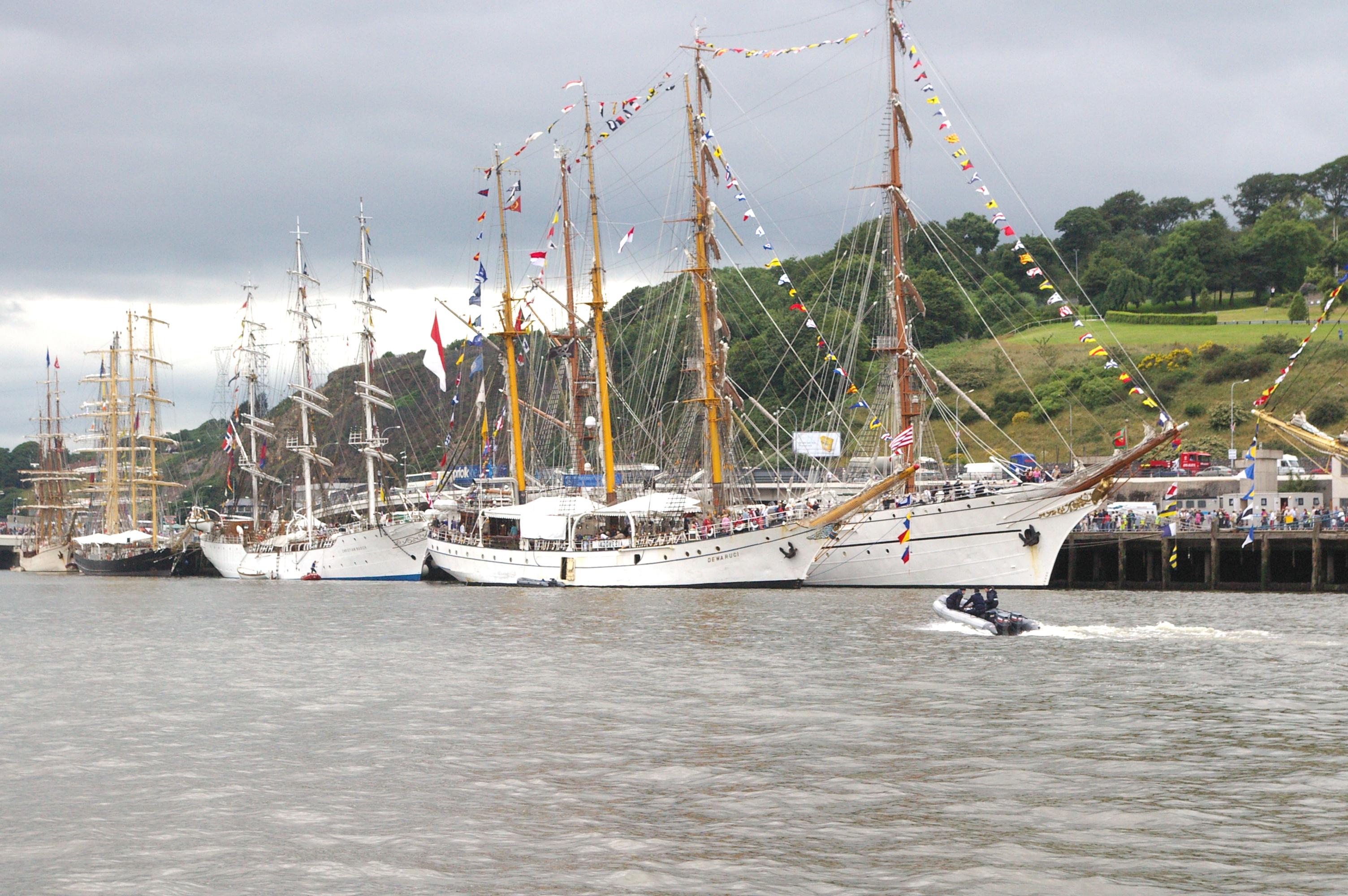 Some of the larger tall ships in Waterford